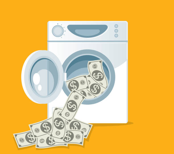 Laundering of currency Money laundering concept vector illustration money laundering stock illustrations