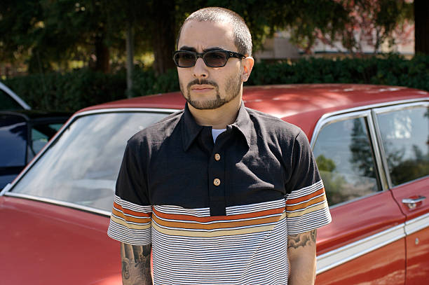 istock Hispanic male wearing retro clothes 90409850