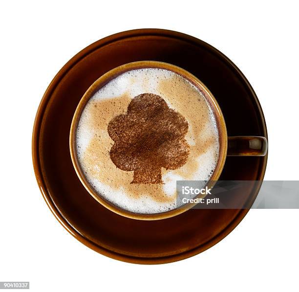 Foto de Copa De Árvore Com Marrom Chocolate Com Espuma De Leite e mais fotos de stock de Acima