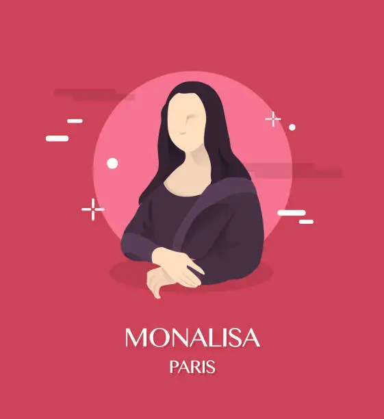 Vector illustration of Monalisa illustration in Paris background