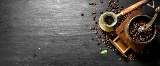 istock Welded coffee in a Turkish with a hand grinder. 904109850