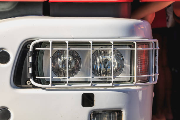 istock fire truck light protected by a metal grill 904115886