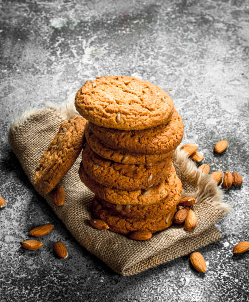 istock Oatmeal cookies with almonds. 904124214