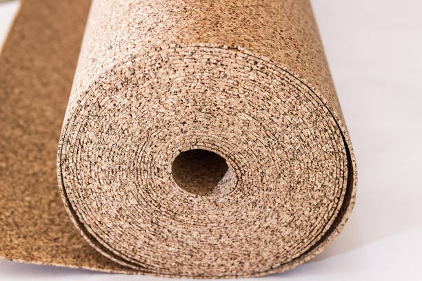 istock Roll of wood cork on a white background. Cork - a natural material. 904127832