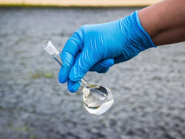 istock Samples of water from the river. Water intake. Water abstraction. Water diversion. 904128286