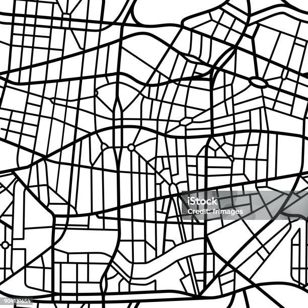 Seamless Fictional City Map Stock Illustration - Download Image Now - Map, Textured, Road Map