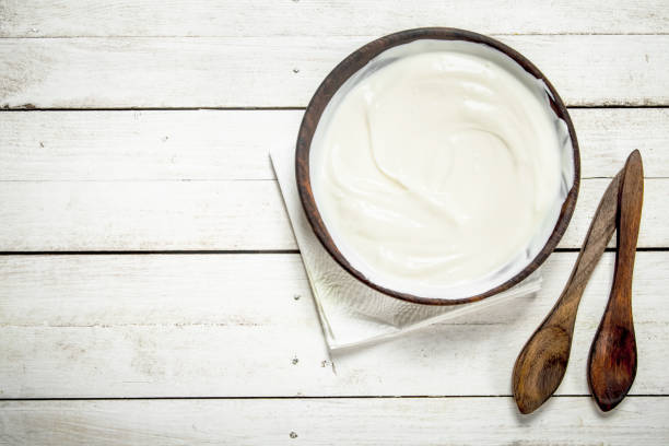 istock Natural yogurt in a bowl. 904131842