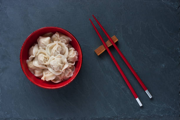 istock Homemade meat dumplings serving in oriental style 904141312