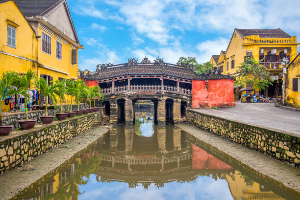 Japanese Covered Bridge, also called Lai Vien Kieu Japanese Covered Bridge, also called Lai Vien Kieu hoi an stock pictures, royalty-free photos & images