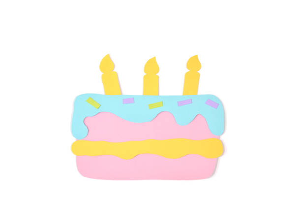 istock Birthday cake paper cut on white background 904142140