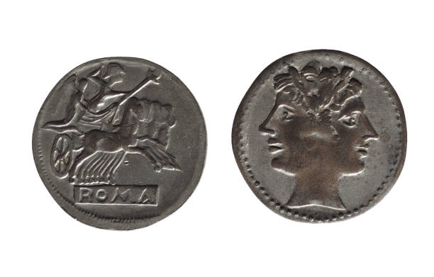 istock Ancient roman coin isolated over white 904145414