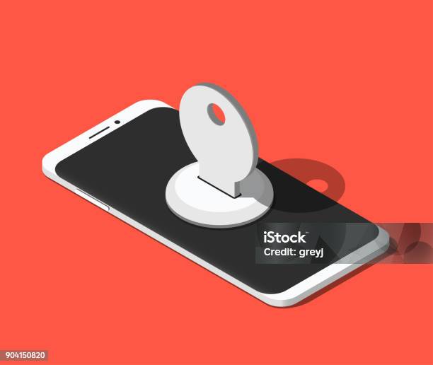 Key Phone Texture Modern Smartphone With A Keyhole On Its Screen And A Key In It ...