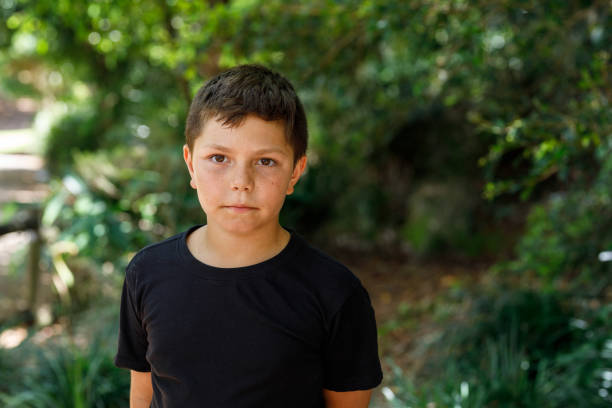 Portrait of Australian Aboriginal Boy at Lismore, NSW, Australia
