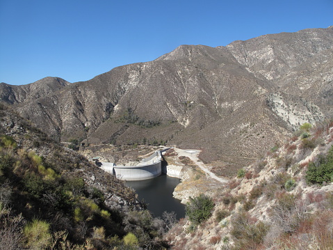Dam in the mountains of California State, USA