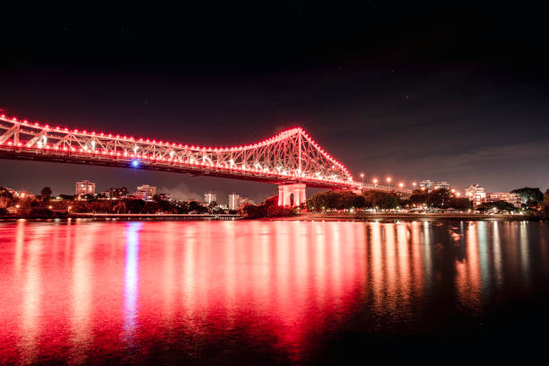 Story Bridge in Brisbane, Queensland Australia at night.