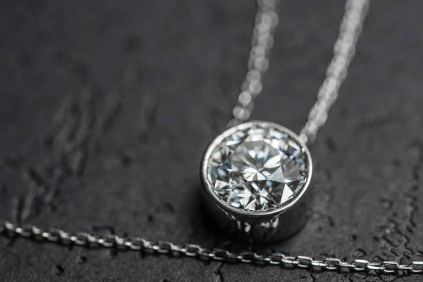 Diamond during Luxury white gold necklace pendant stock pictures, royalty-free photos & images