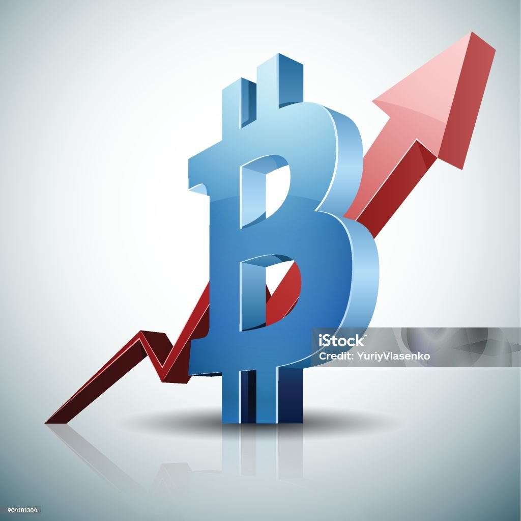 Bitcoin sign illustration Bank Account stock vector