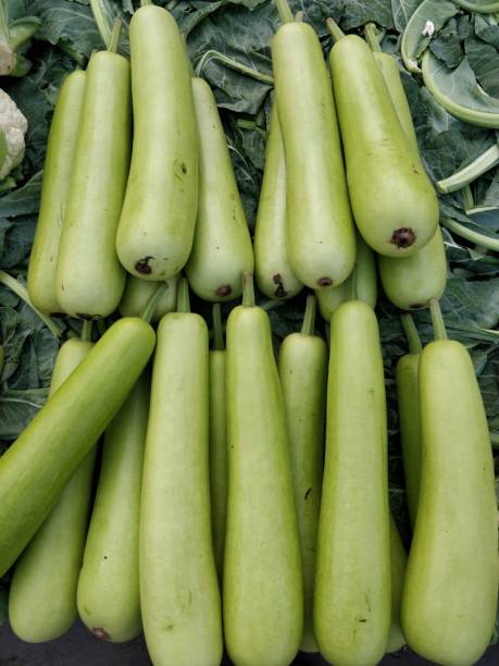 istock Raw green Calabash on display at Vegetable Stall 904183070