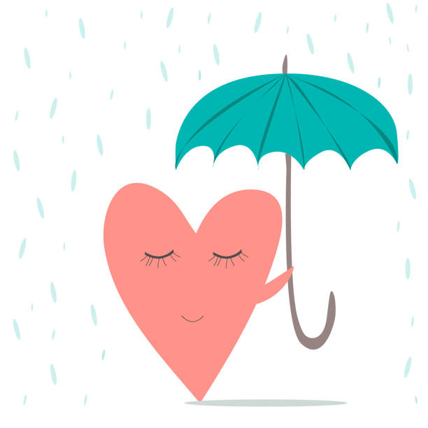 istock Vector illustration of heart under umbrella in the rain. 904186802