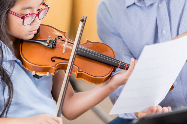 istock Young girl reads music while playing violin 904190854