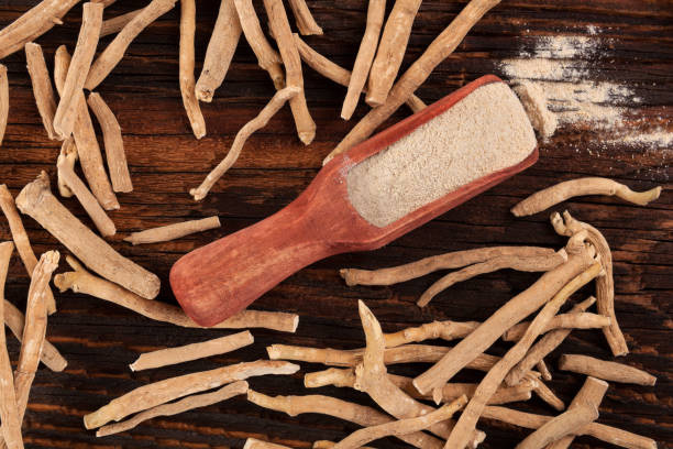 istock Ashwagandha roots and powder in spoon. 904196368