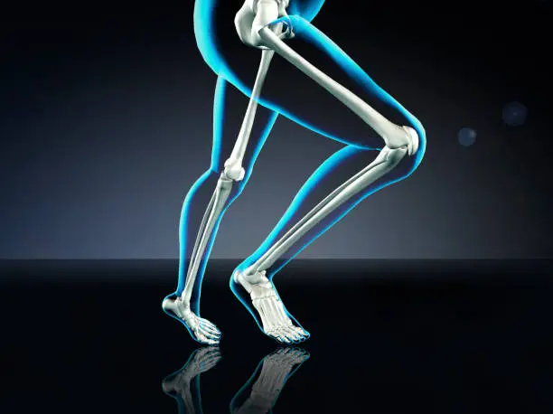 Photo of Woman Running X-ray View of Skeleton Legs