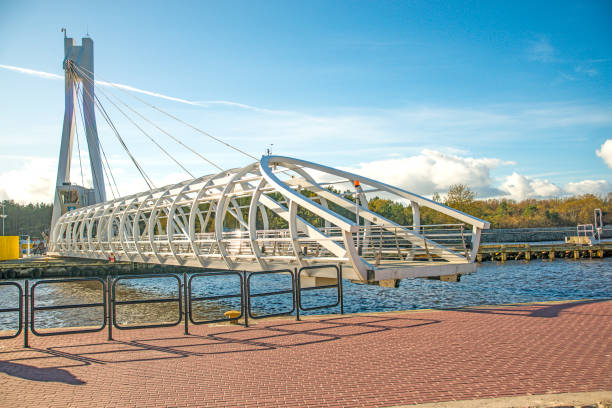 istock Ustka, modern swinging bridge over the port 904207192