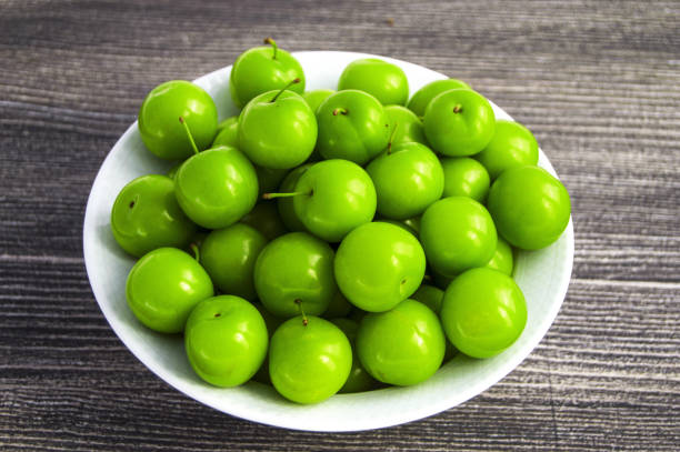istock green sour plums, plums in a plate 904208056