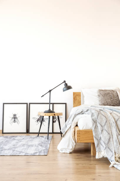 istock Bedroom with bed and pictures 904210374