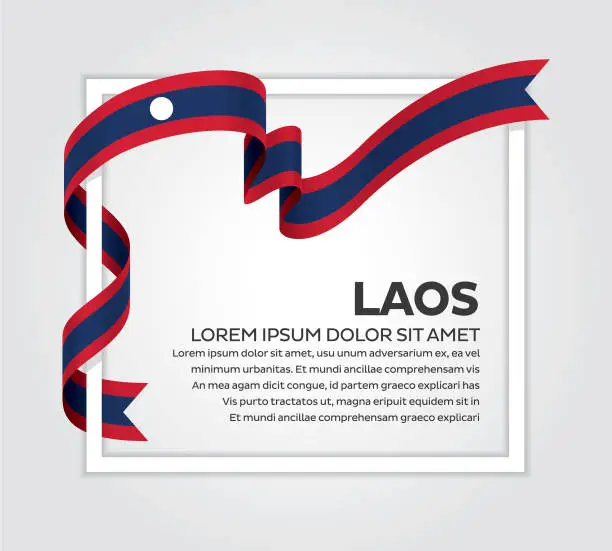 Vector illustration of Laos flag background