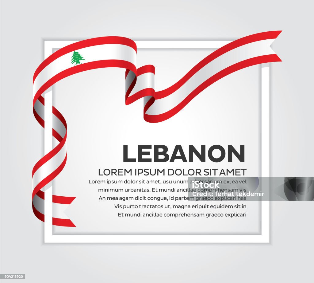 Lebanon drapeau en arrière-plan - clipart vectoriel de Liban libre de droits