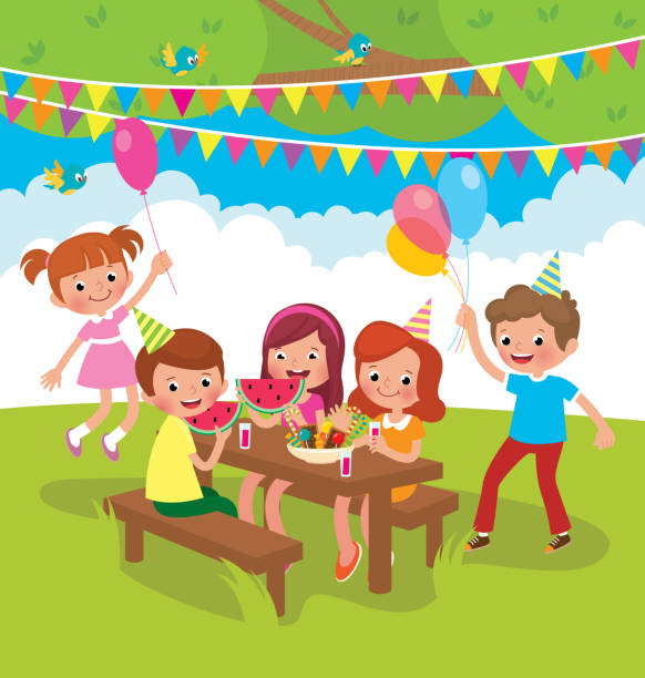 186 Kids Birthday Party Outside Illustrations & Clip Art - iStock |  Backyard party