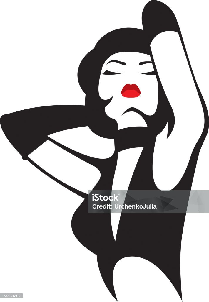 pour un spectacle discothèque ou bande. Illustration vectorielle d’un portrait stylisé d’un spectacle de danseur - clipart vectoriel de Cabaret libre de droits