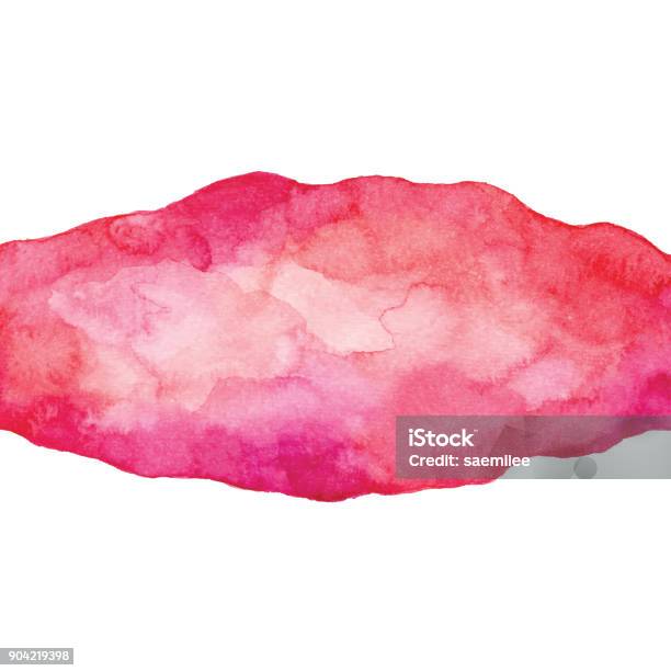 Watercolor Red Abstract Horizontal Stock Illustration - Download Image Now - Abstract, Art, Art And Craft