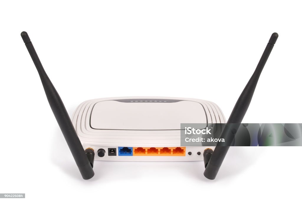 kontakt fascisme variabel White Wifi Router With Two Antennas Stock Photo - Download Image Now -  iStock