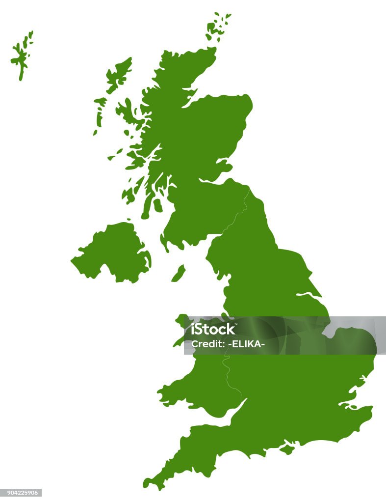 Mapa de Reino Unido - arte vectorial de Mapa libre de derechos