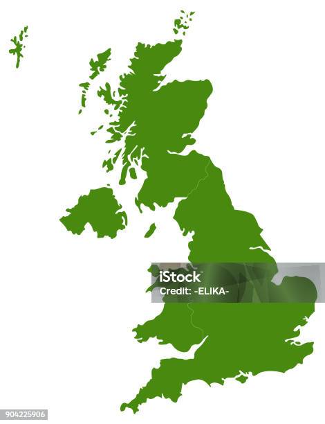 Ilustración de Mapa De Reino Unido y más Vectores Libres de Derechos de Mapa - Mapa, Reino Unido, Vector