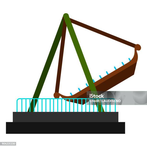 Pirate Ship Ride Stock Illustration - Download Image Now - Amusement Park, Riding, Tall Ship