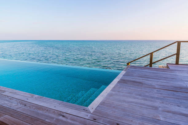 istock Private swimming pool hotel suite at sunset 904231860