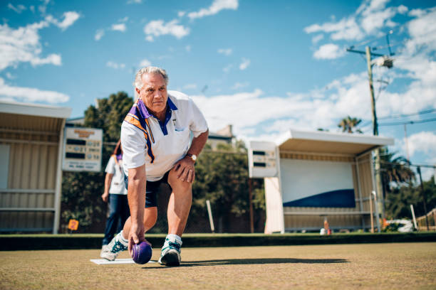 Senior Male Playing Bowls