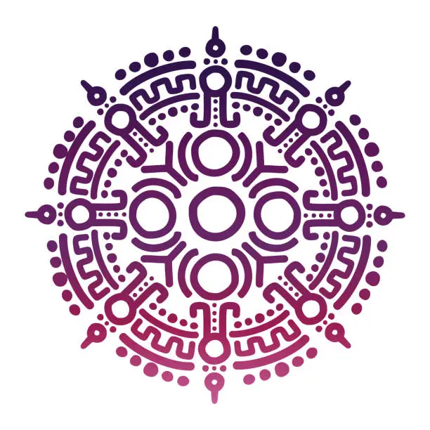 Vector illustration of Colorful ancient mexican mythology symbol