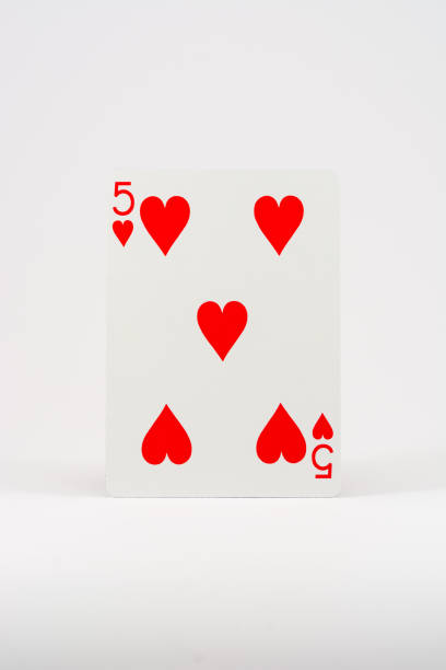 istock Playing card (white background) - five of hearts 904246190