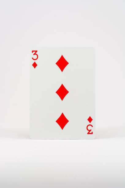 istock Playing card (white background) - three of diamonds 904246600