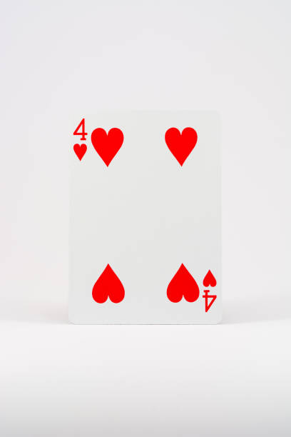 istock Playing card (white background) - four of hearts 904249042