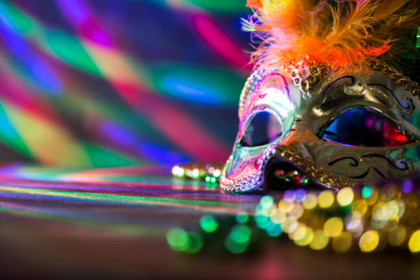 istock Mardi Gras, Rio carnival mask and colorful decorations. 904257062