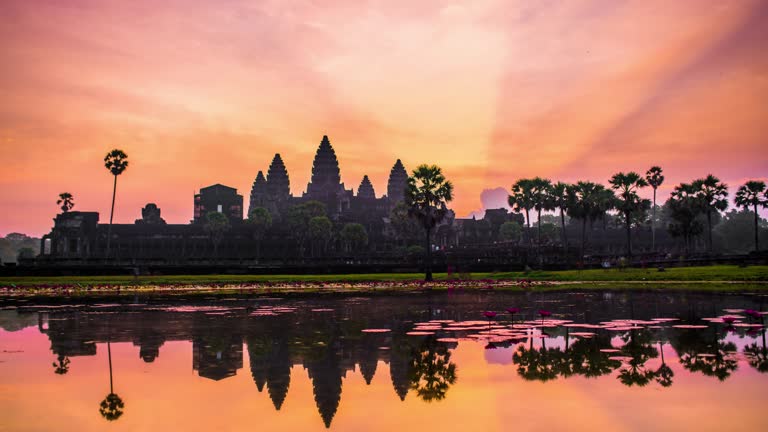 Angkor Wat, Siem Reap, Cambodia 4K timelapse