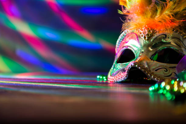 istock Mardi Gras, Rio carnival mask and colorful decorations. 904257384