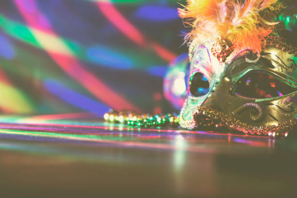istock Mardi Gras, Rio carnival mask and colorful decorations. 904257688