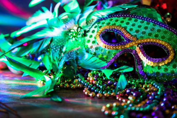 istock Mardi Gras, Rio carnival mask and colorful decorations. 904258378