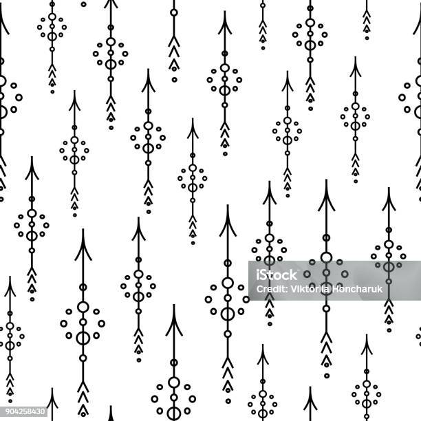 Dark Arrows Pattern Black Arrows Seamless Pattern On White Background Stock Illustration ...